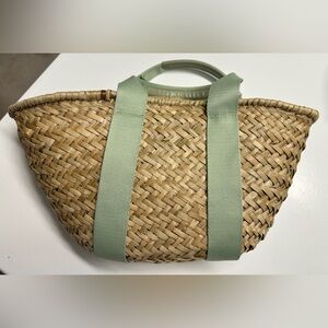 NWT Zara ZARA Raffia Basket Bag
